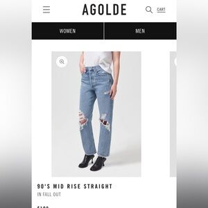 AGOLDE 90s Mid Rise Straight - Sz 25 - Fall Out